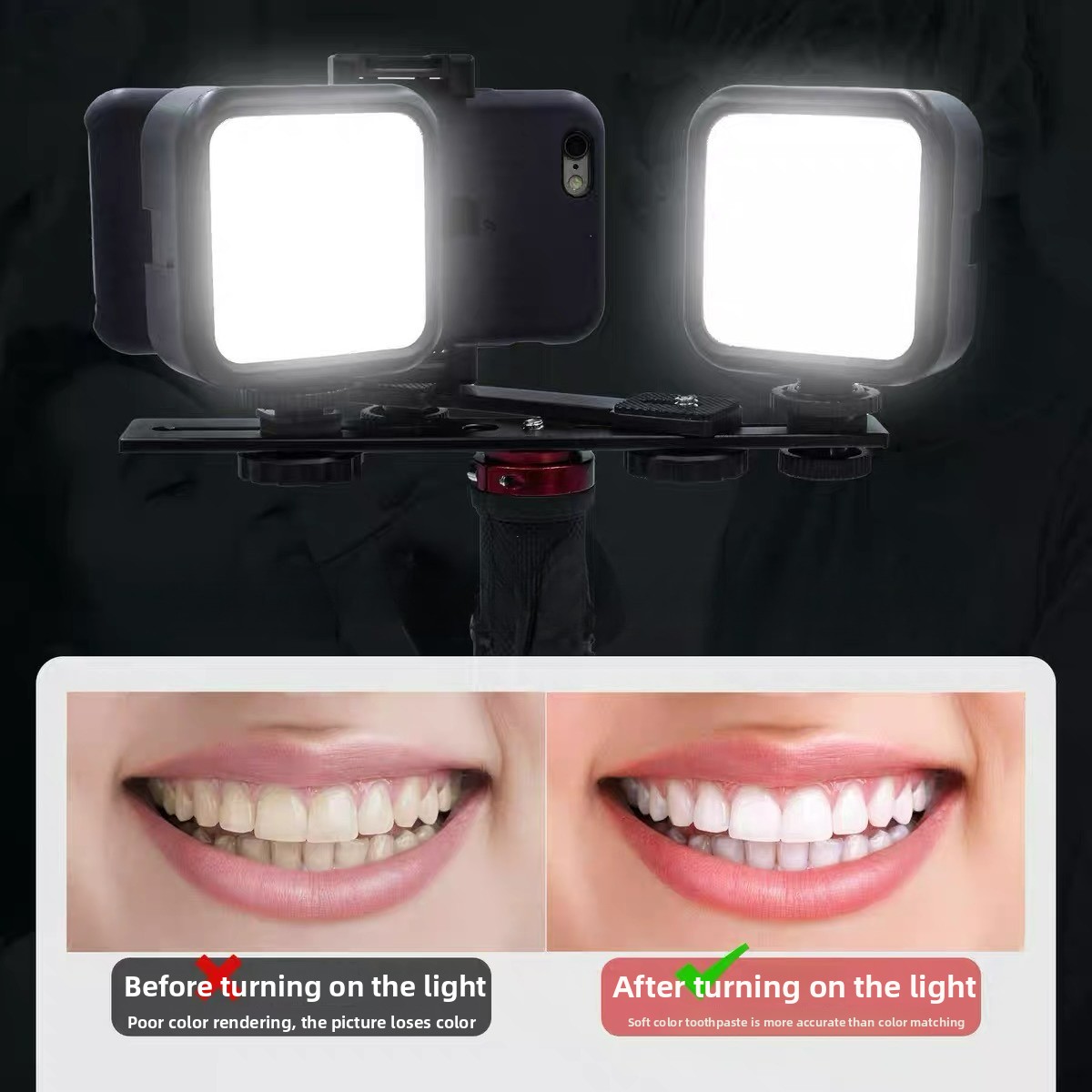 Photography Mobile Lighting - Tandheelkundige fotolamp met Bluetooth, orale fotoverlichting,